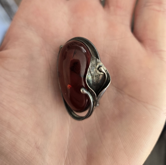 Vintage Silver and Amber Pin/Broach(brooch) - Picture 6 of 9